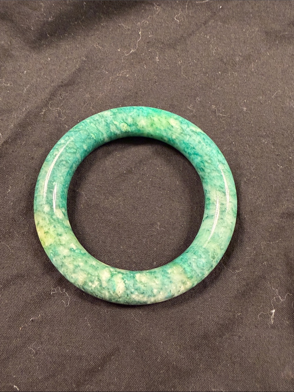 Green Jade-Style Stone Bangle Bracelet - Women Jewelry